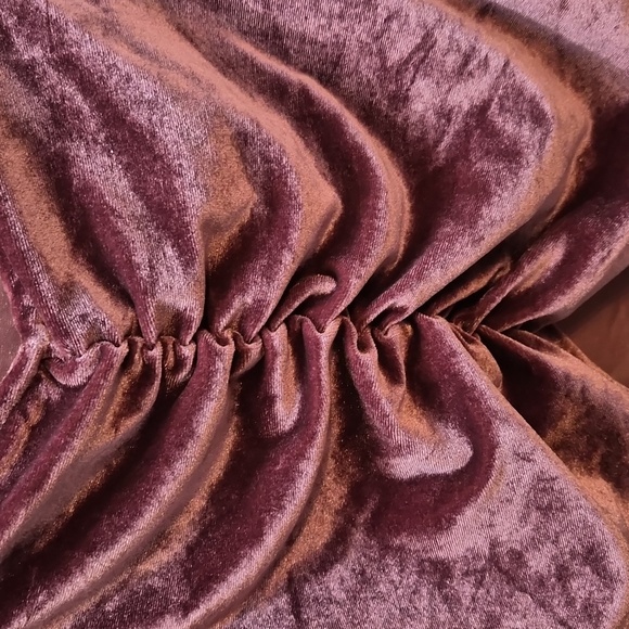 Velvet Ruched Long Sleeve Mini Top - Picture 4 of 5